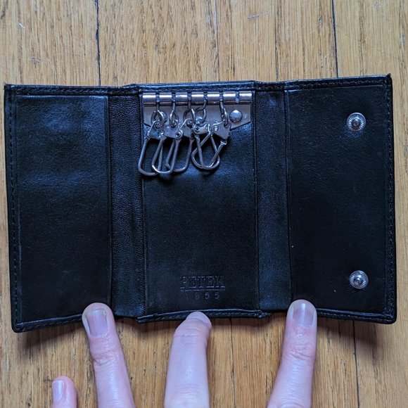 Petek Genuine Leather Men's Key Holder Wallet with Coin Purse - Black - Picture 5 of 5